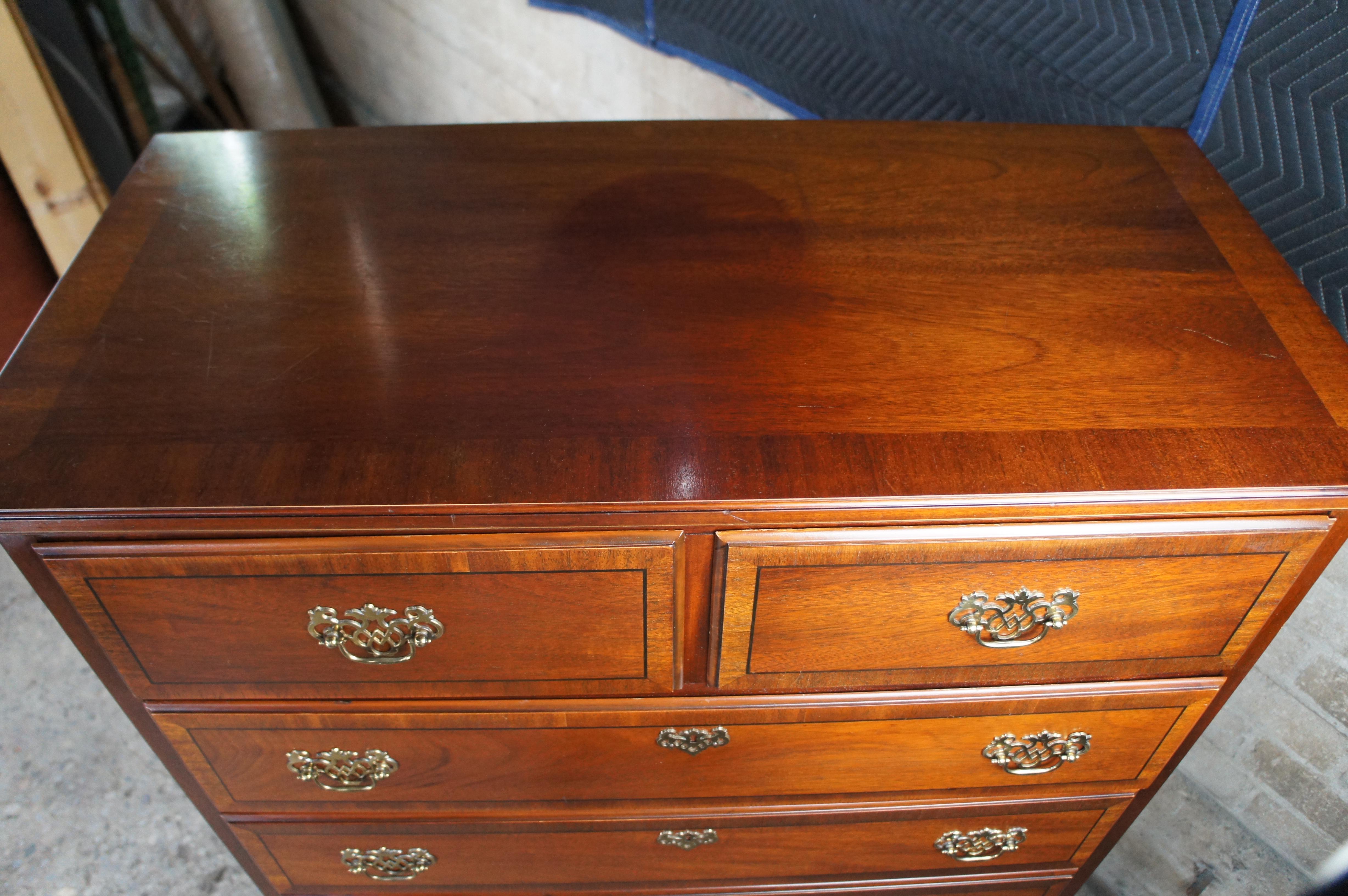 Stanley Stoneleigh Chippendale Style Mahogany Tallboy Dresser Chest of Drawers 8