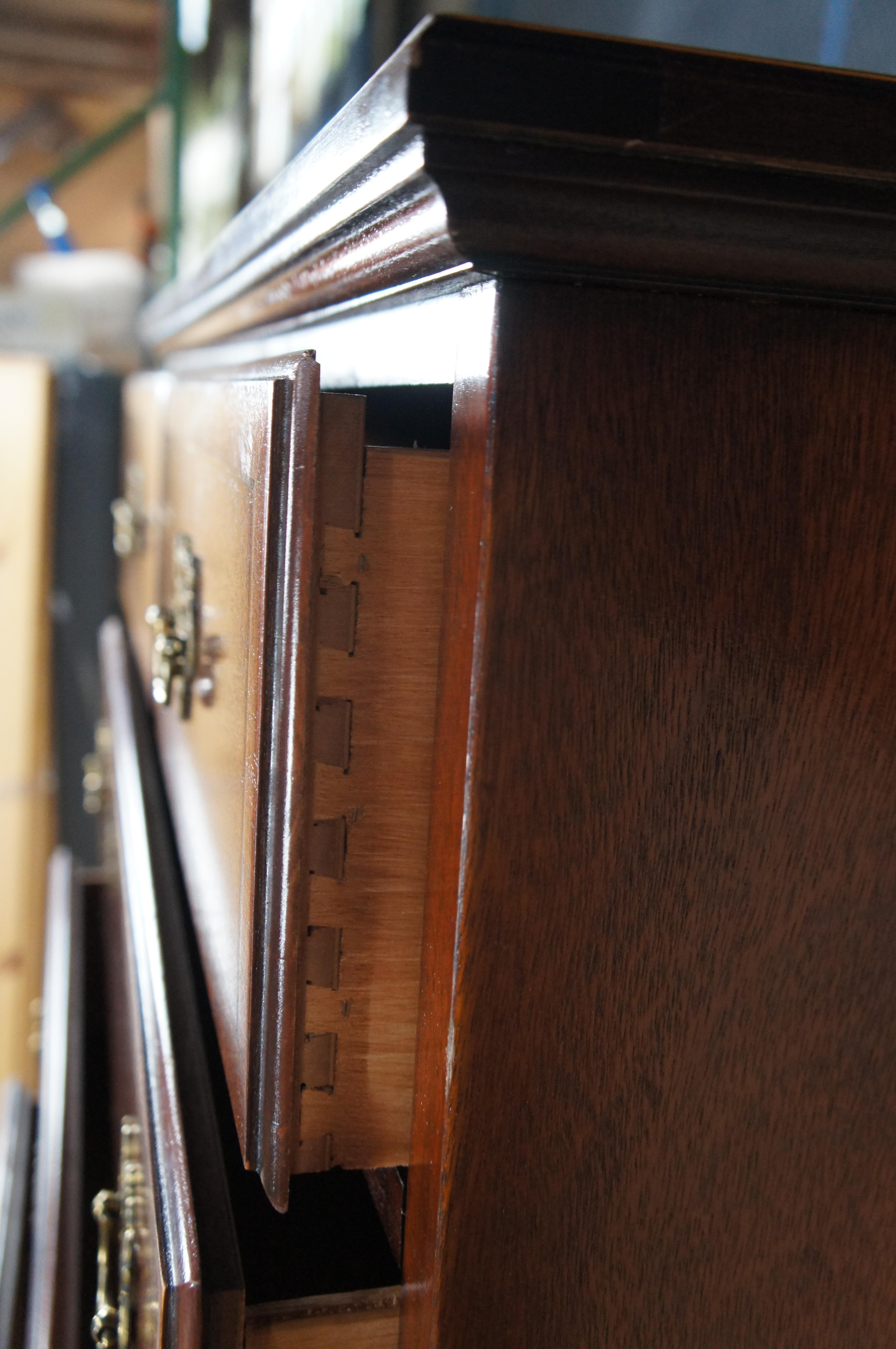 Stanley Stoneleigh Chippendale Style Mahogany Tallboy Dresser Chest of Drawers 4
