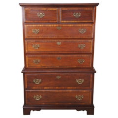 Stanley Stoneleigh Chippendale Style Mahogany Tallboy Dresser Chest of Drawers