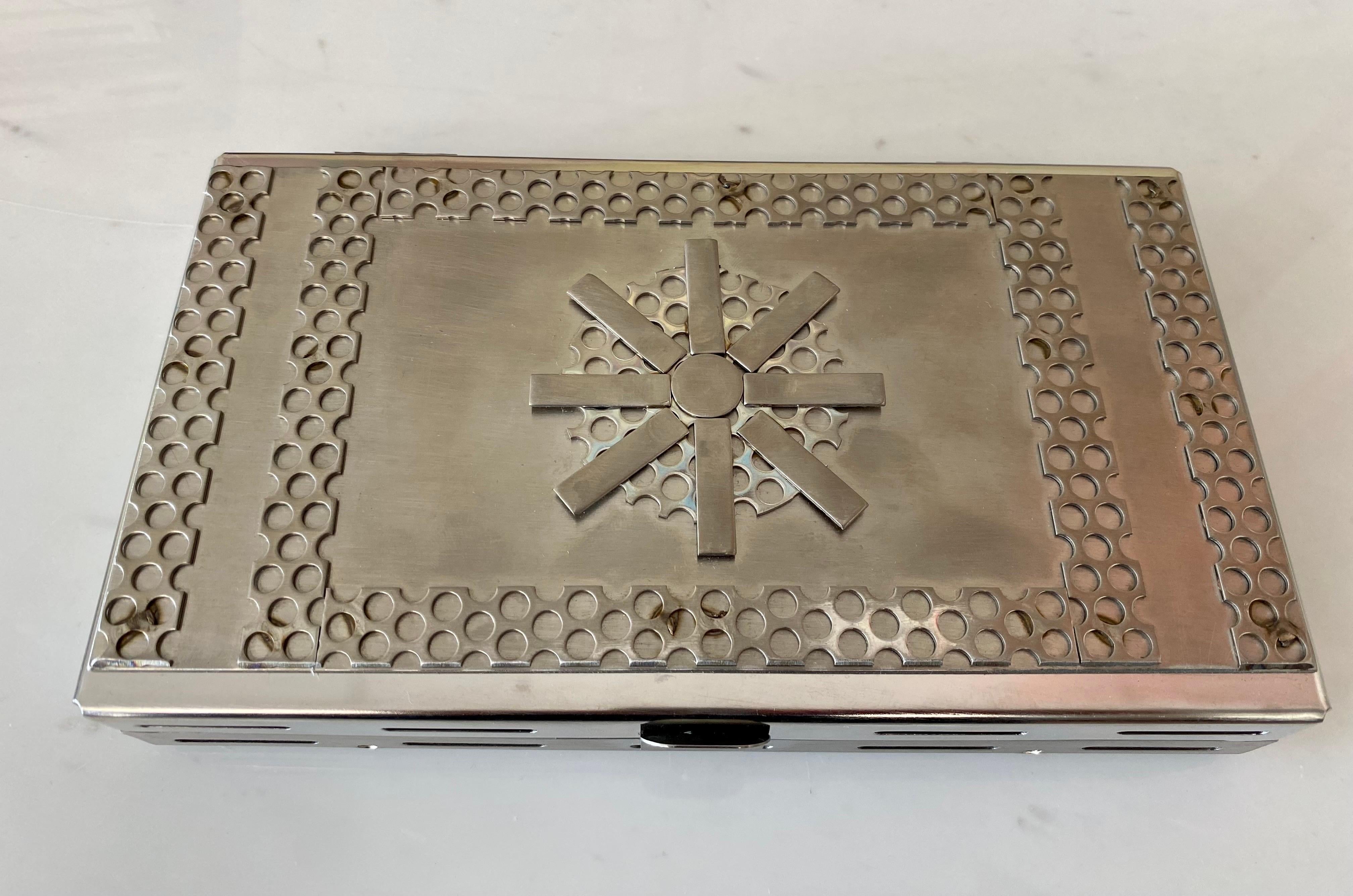 Industrial Stanley Szwarc Stainless Steel Jewelry Boxes For Sale