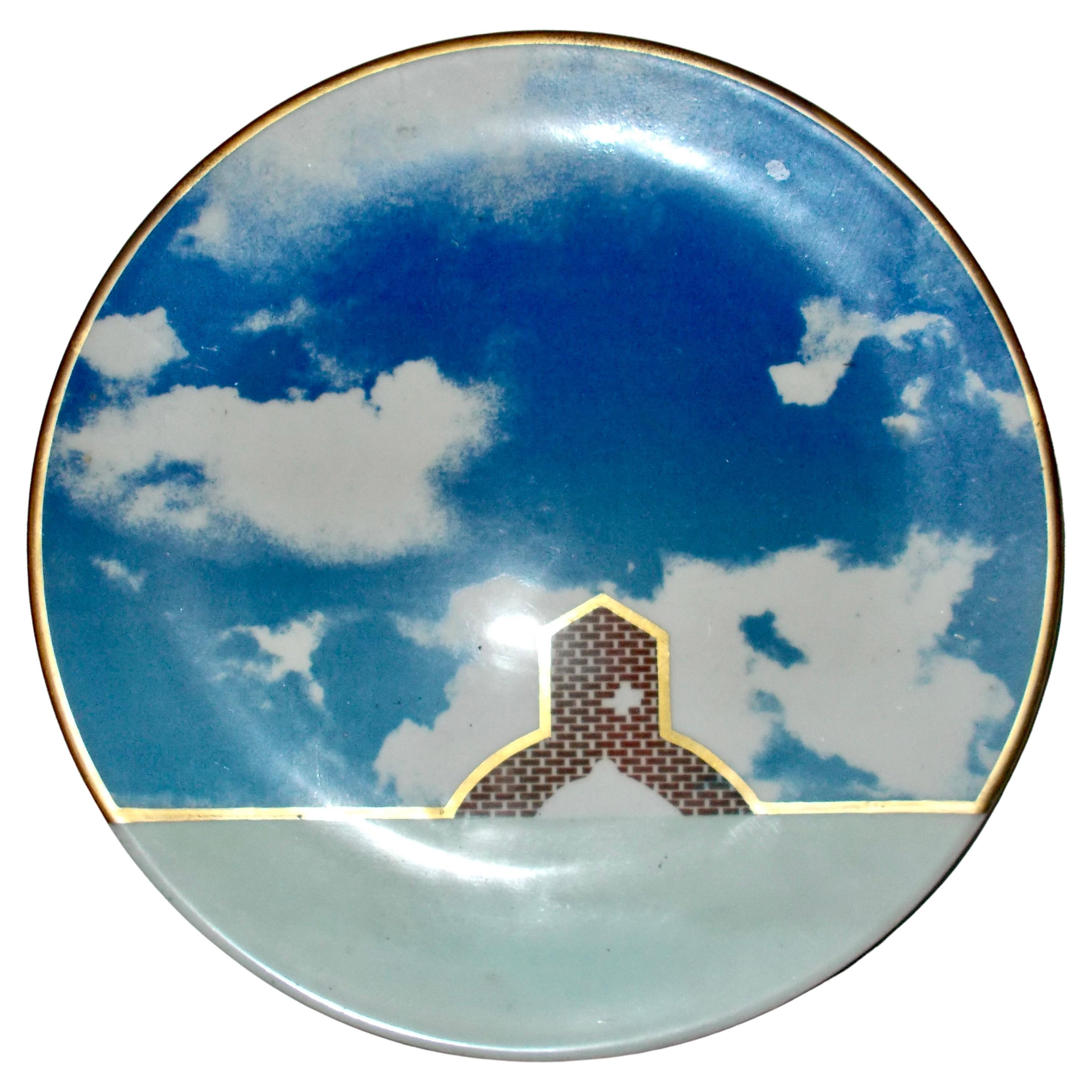 Stanley Tigerman Post-Modern Rare Porcelain Plate For Sale