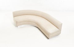 Stanley Tigerman Sofa Chrome Plinth Base, Boucle, 1985