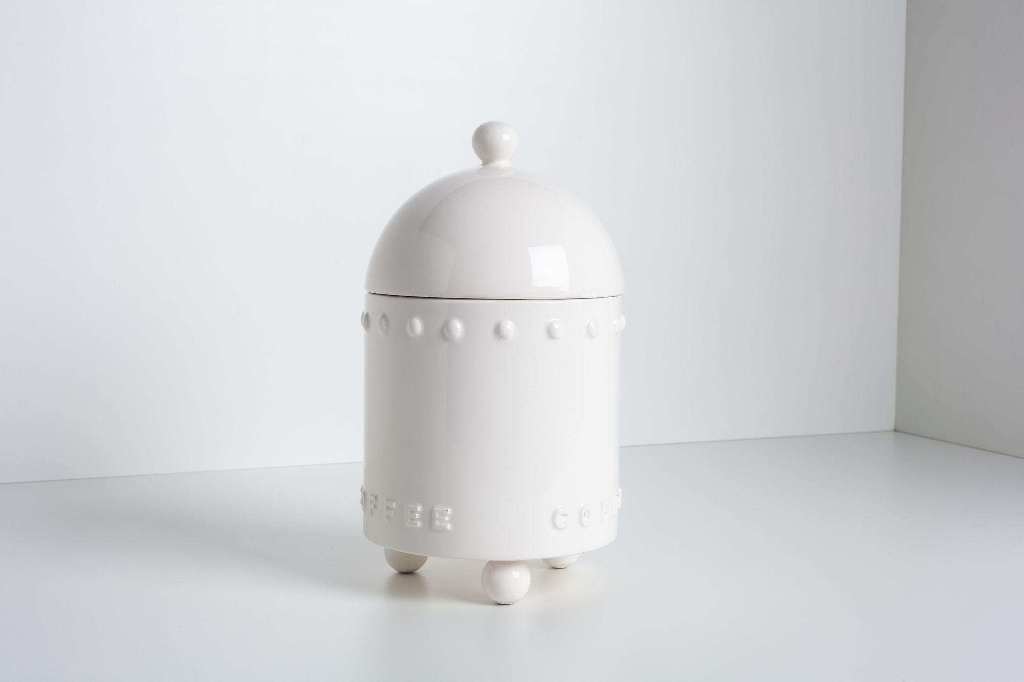 Extremely rare 1988 porcelain coffee canister for Swid Powell by winner of the 1933 World's Fair 