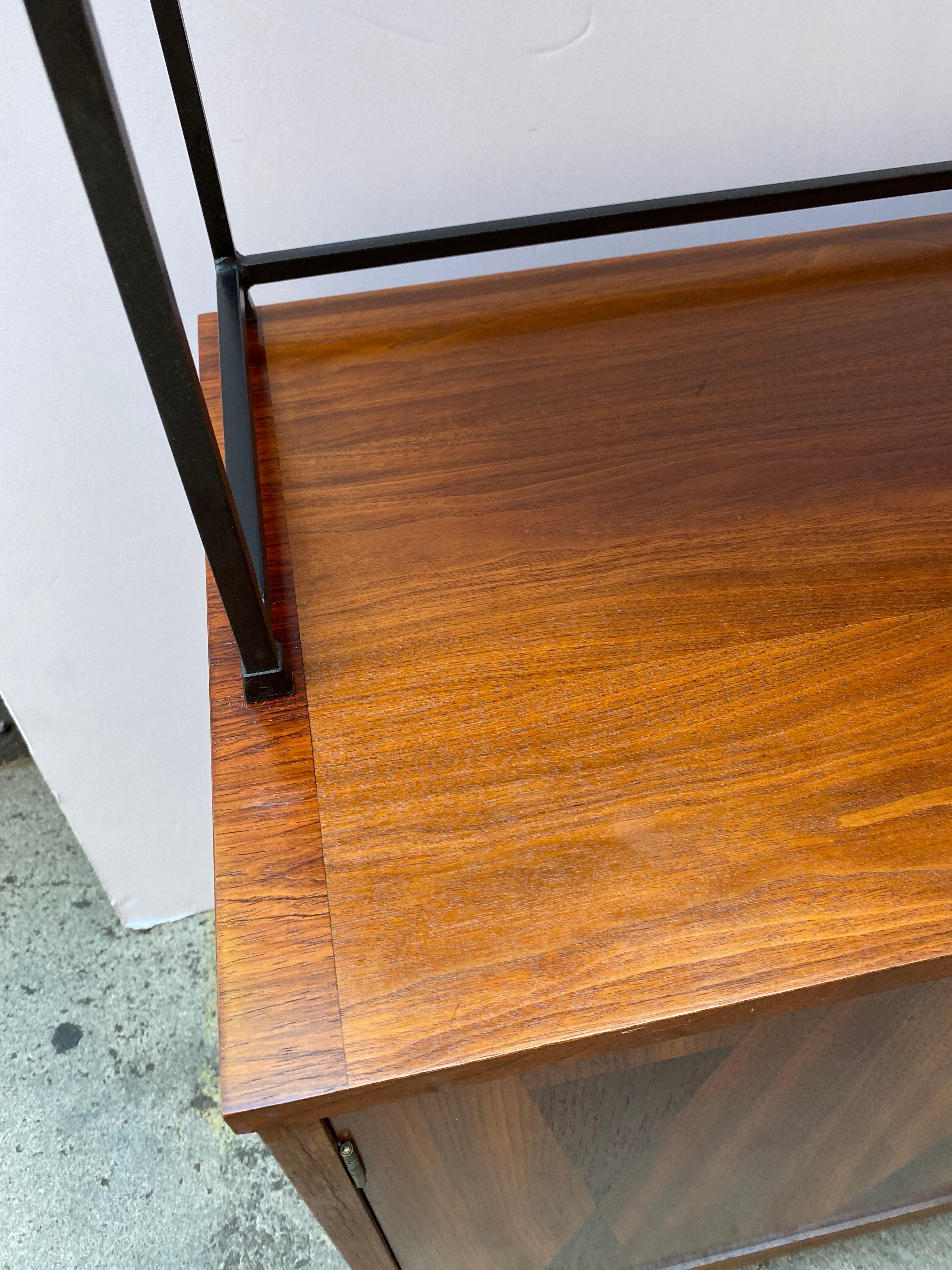 Mid-Century Modern Stanley Walnut and Rosewood Cabinet by Paul Browning