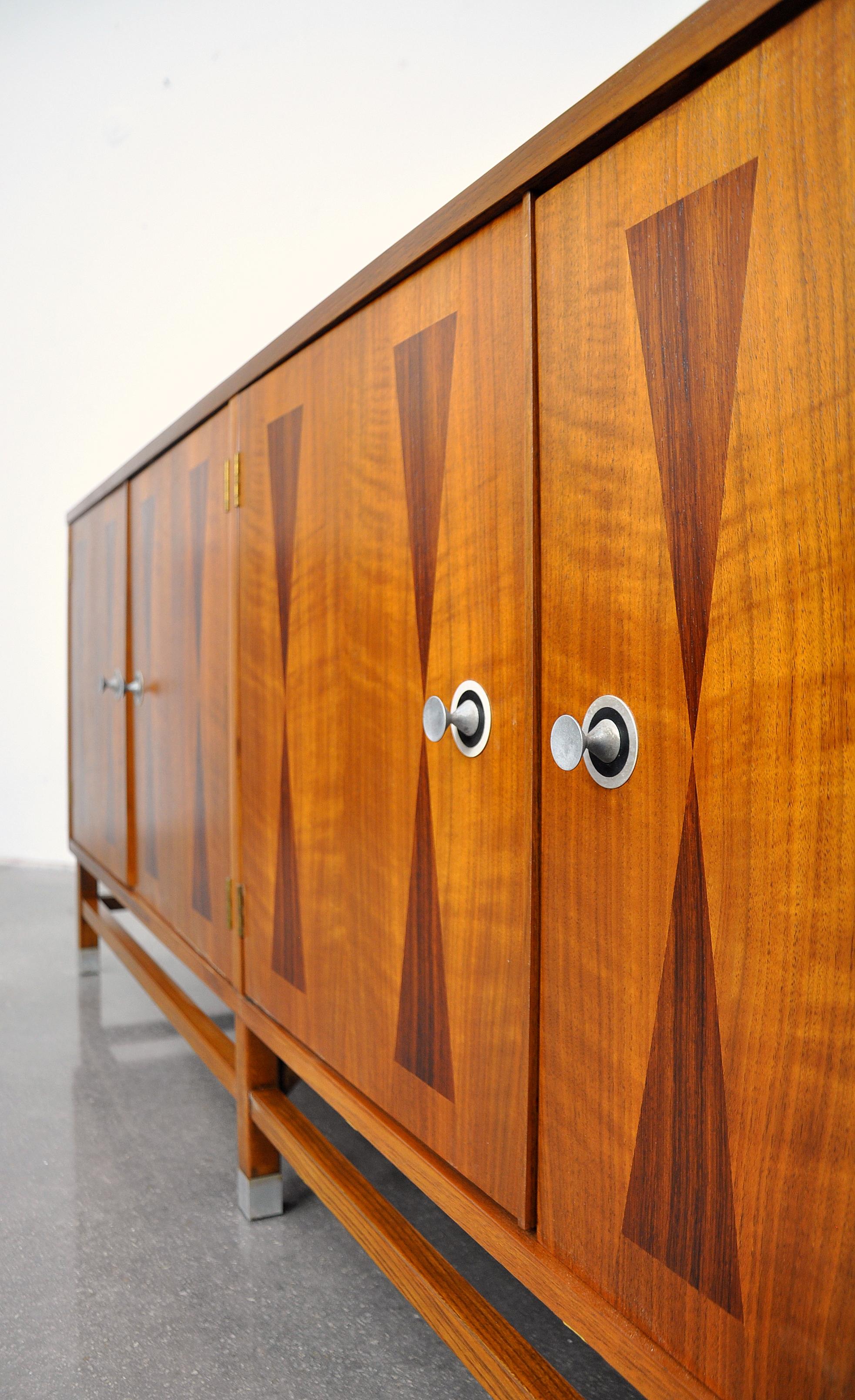Mid-Century Modern Stanley Walnut and Rosewood Credenza