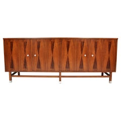 Stanley Walnut and Rosewood Credenza