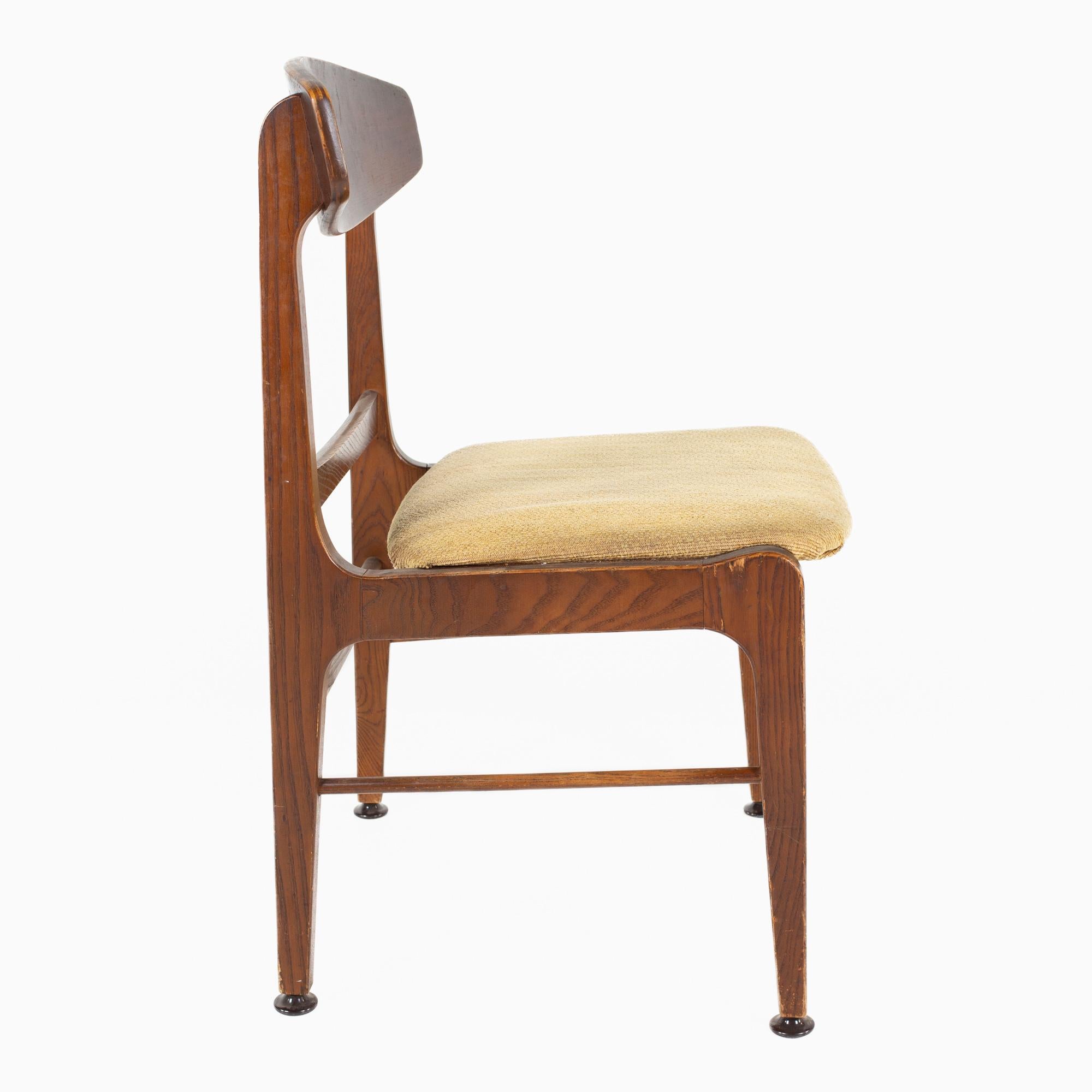 American Stanley Walnut Mid Century Dining Side Chair For Sale