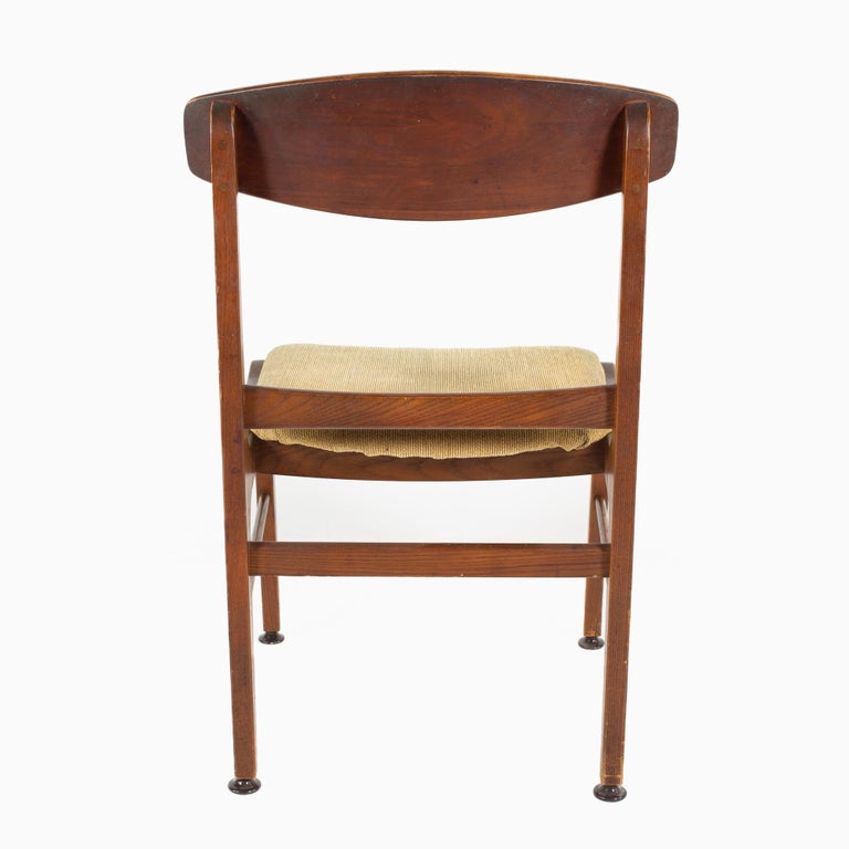 Stanley Walnut Mid Century Dining Side Chair For Sale at 1stDibs