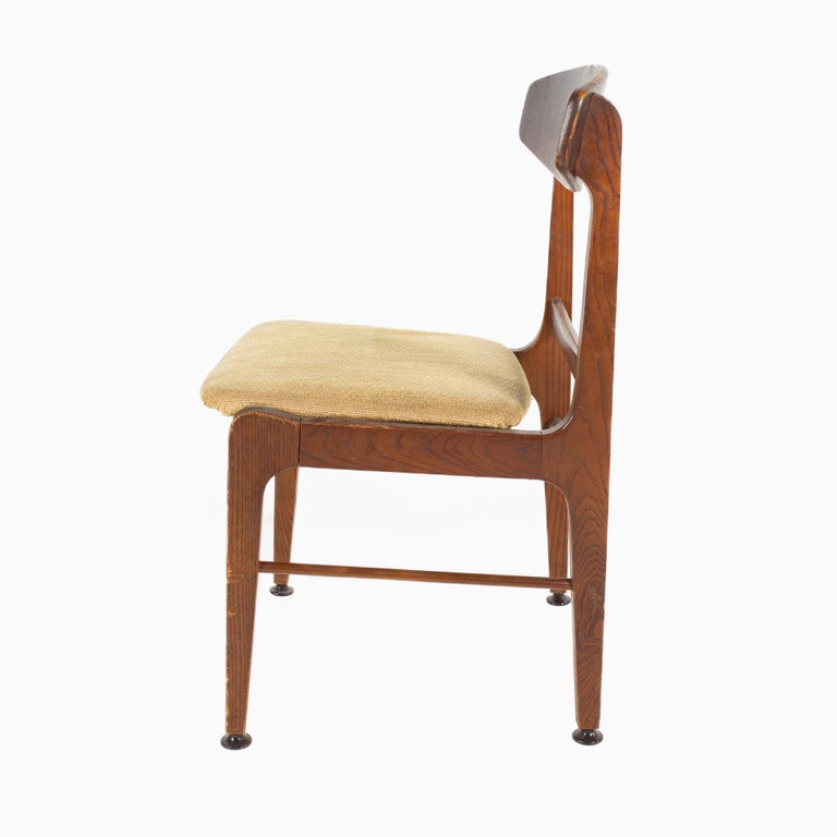 Stanley Walnut Mid Century Dining Side Chair For Sale at 1stDibs