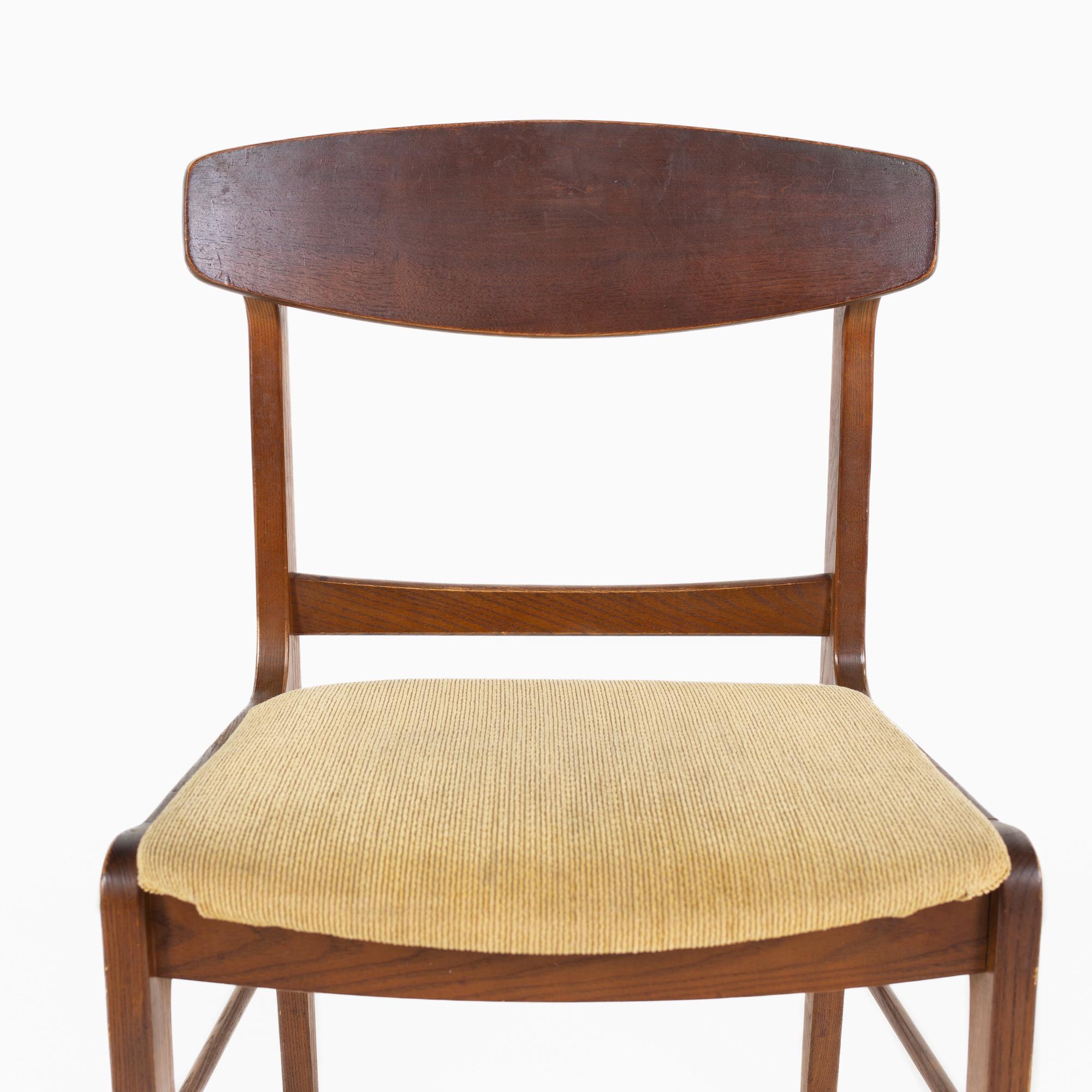 Upholstery Stanley Walnut Mid Century Dining Side Chair For Sale