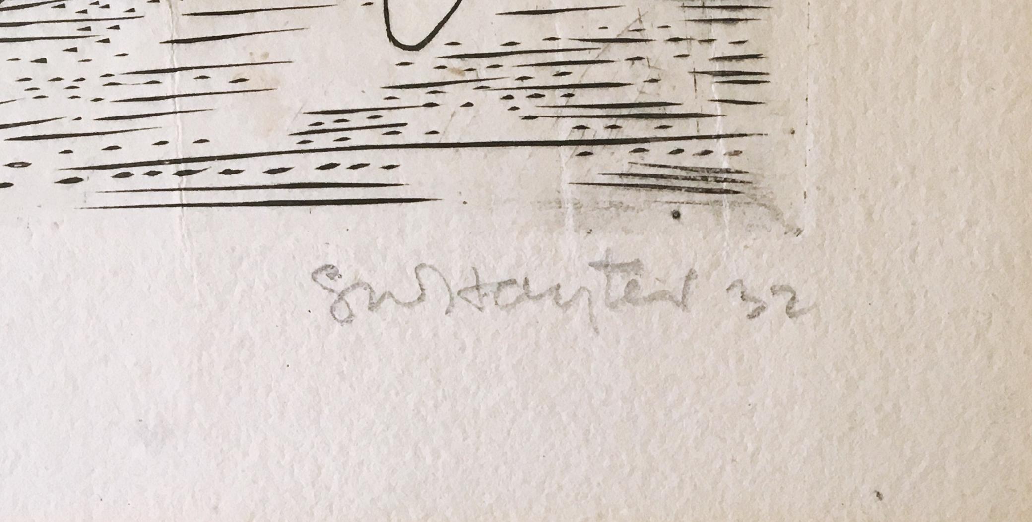 Big Horse, Black & Moorhead 46 scarsissima incisione + puntasecca del 1932 firmata 8/30 - Print di Stanley William Hayter