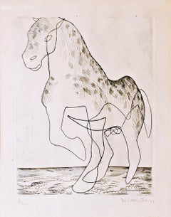 Big Horse, Black & Moorhead 46 grabado muy escaso de 1932 + punta seca firmado 8/30