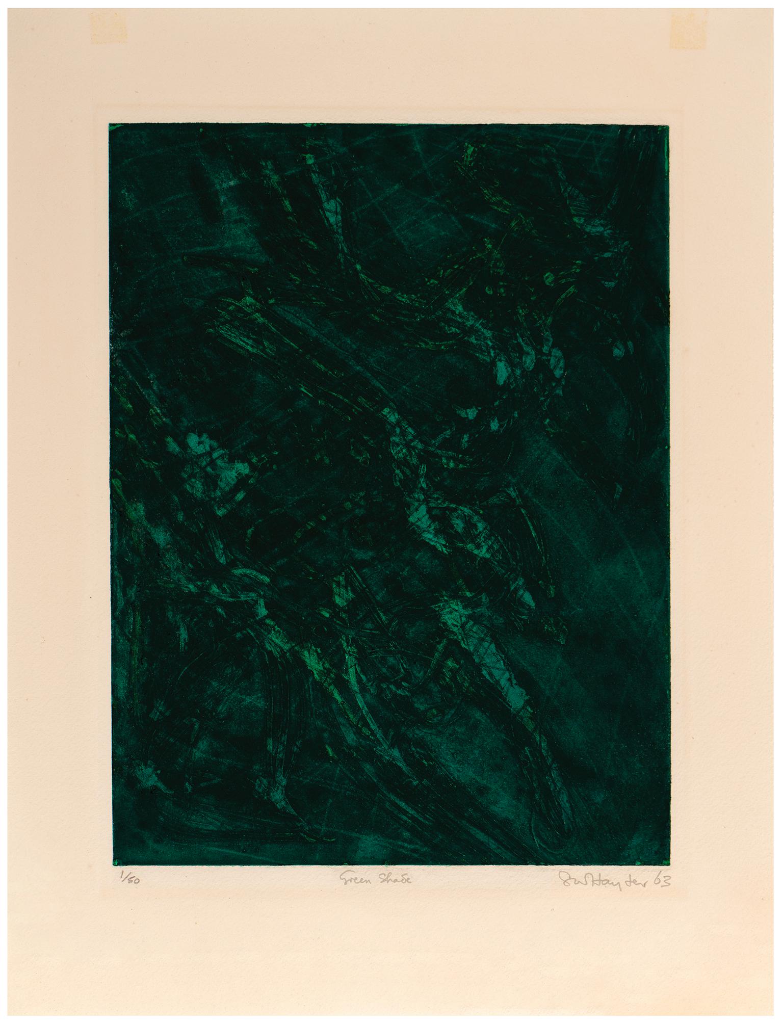 'Green Shade' — Mid-century Modernism, Abstract Expressionism, Atelier 17 - Print by Stanley William Hayter
