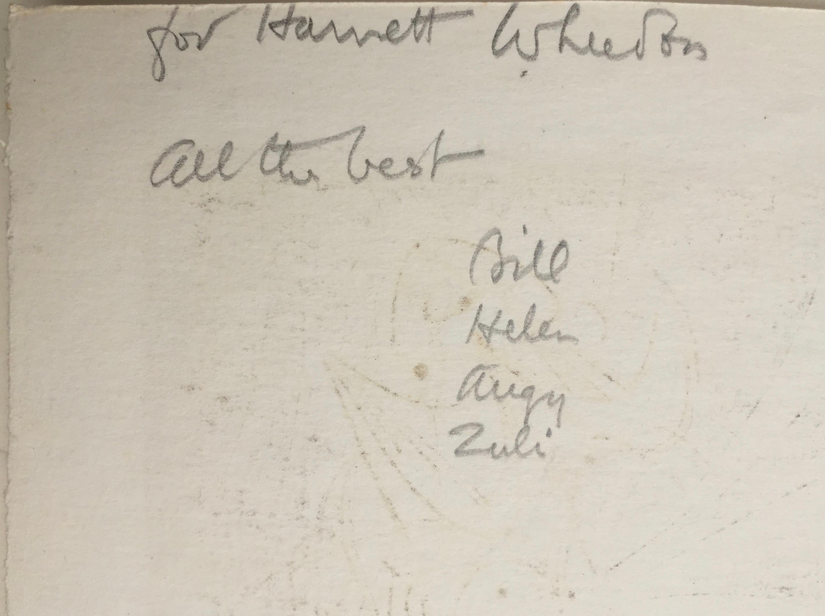 STANLEY WILLIAM HAYTER (britannique 1901-1988)

CARTE DE V. POUR 1946-7  (Noir / Moorheard 176) 
Gravure, eau-forte à fond mou, signée et datée de 1946. Avec une inscription À Harriet Wheedon ( ?) de la part de Bill, Helen, Augy et Juli. Image 5 1/4