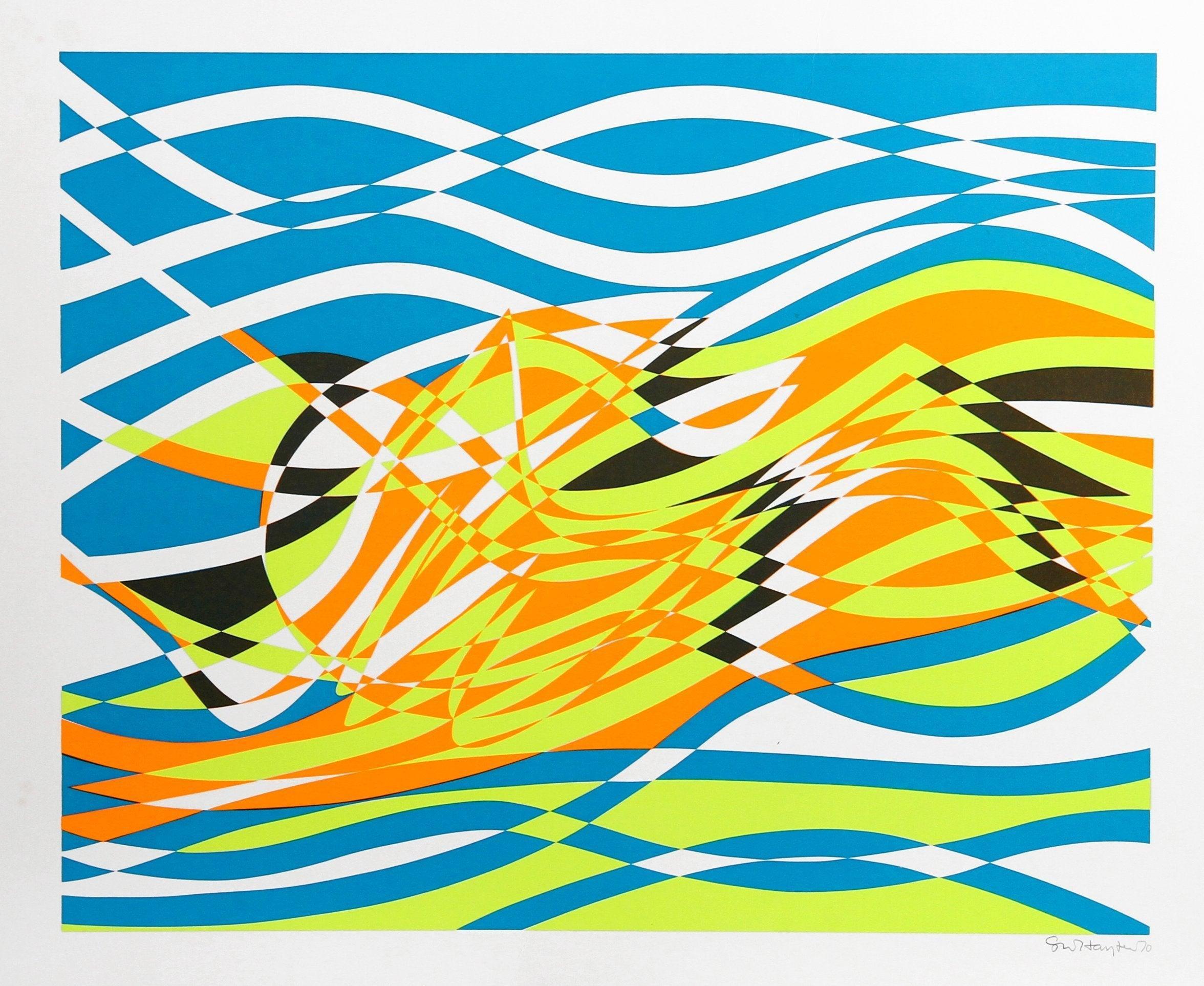 Die Aquarius-Suite IV aus der Aquarius-Suite, OP Art-Raumteiler von Stanley William Hayter
