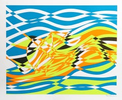 Vintage IV from the Aquarius Suite, OP Art Screenprint by Stanley William Hayter