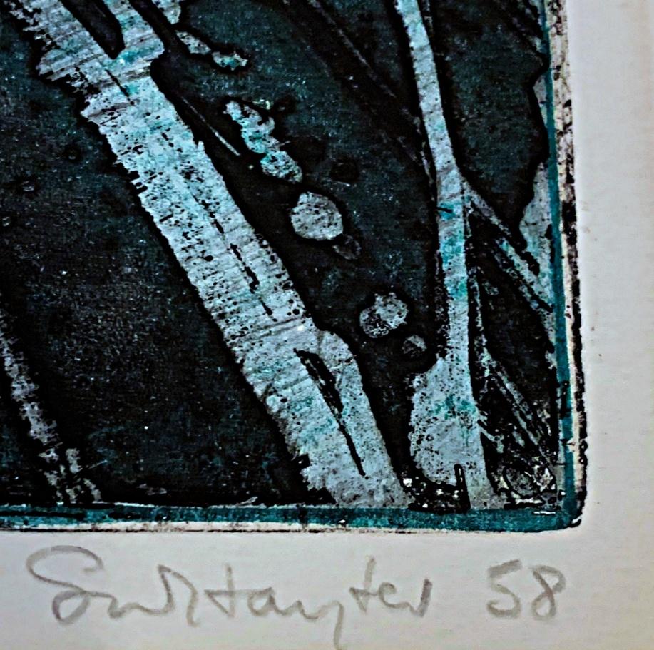 Stanley William Hayter (Bill)
Meduse, 1958
Incisione e incisione ad alta viscosità
Firmato a matita, intitolato e numerato dall'edizione di 50 esemplari (10/50) sul recto.
Catalogo ragionato Black/Moorhead 392. The Prints of Stanley William Hayter