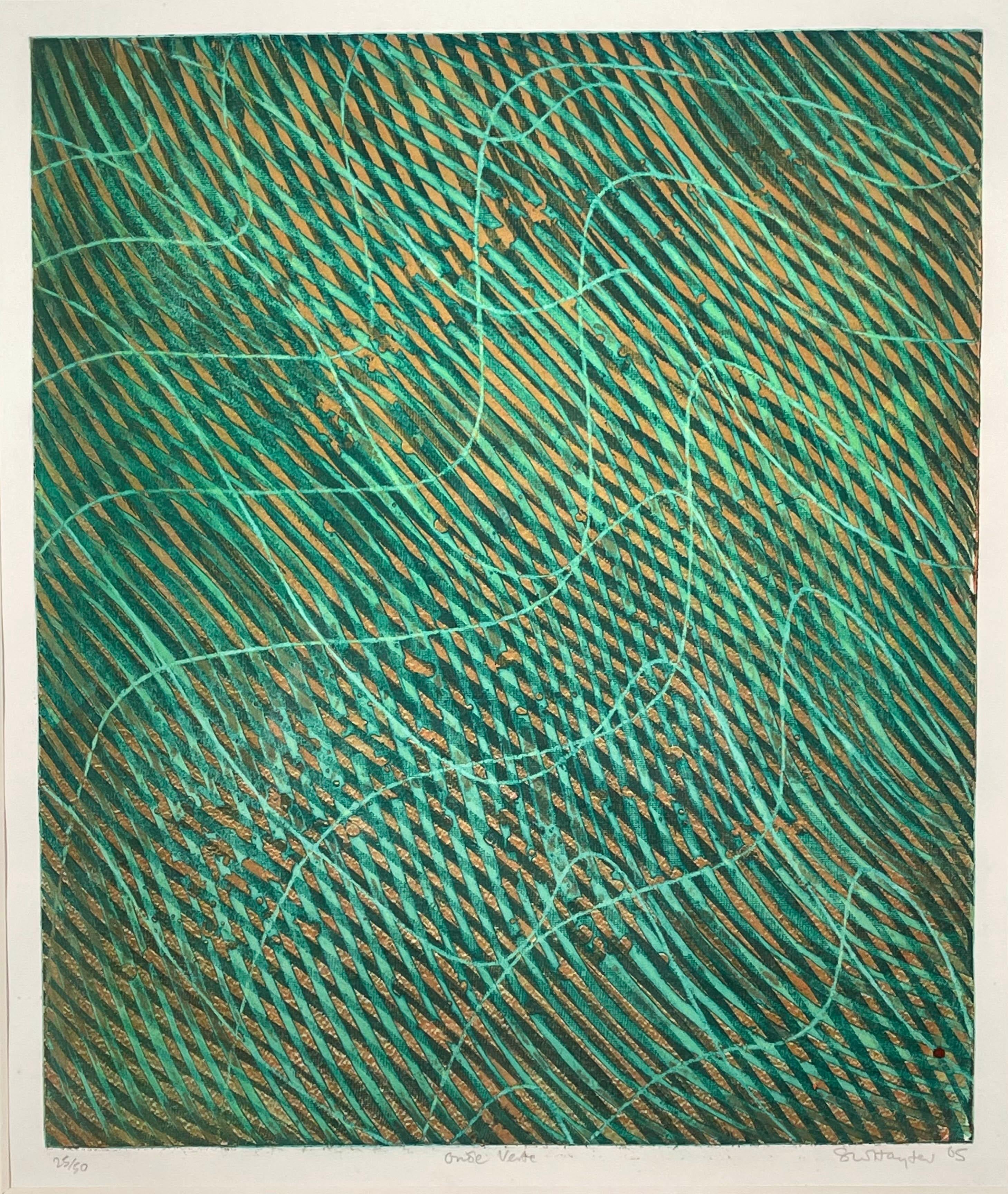 Stanley William Hayter Abstract Print - ONDE VERTE