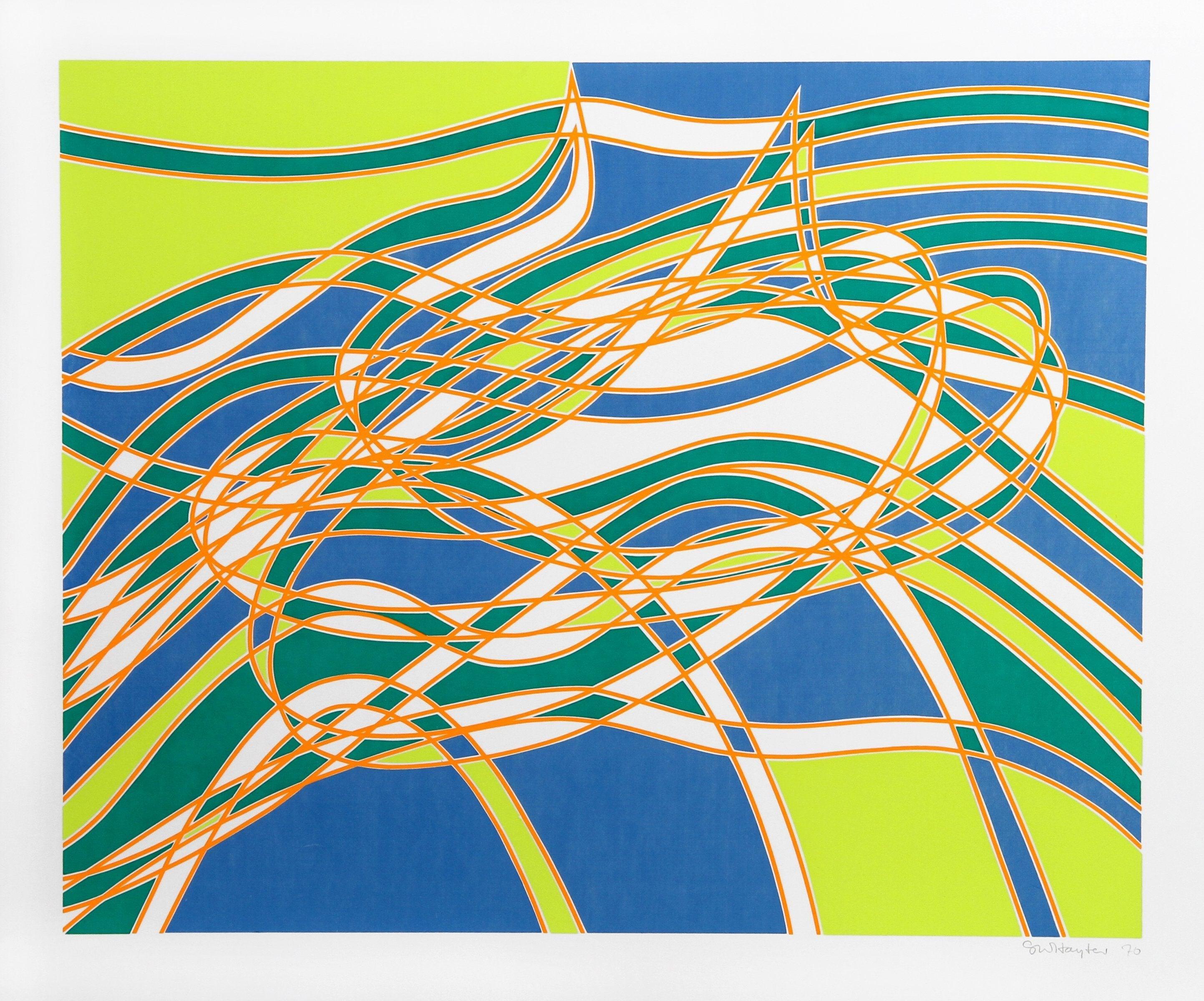 The Aquarius Suite of Four Silkscreens by Stanley Hayter - Beige Abstract Print by Stanley William Hayter