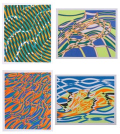 Vintage The Aquarius Suite of Four Silkscreens by Stanley Hayter