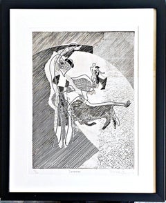 Torero (de-accesso dal Denver Art Museum) Incisione firmata 17/30 Incorniciata