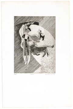 'Torero' — rare, early modernist engraving – Atelier 17