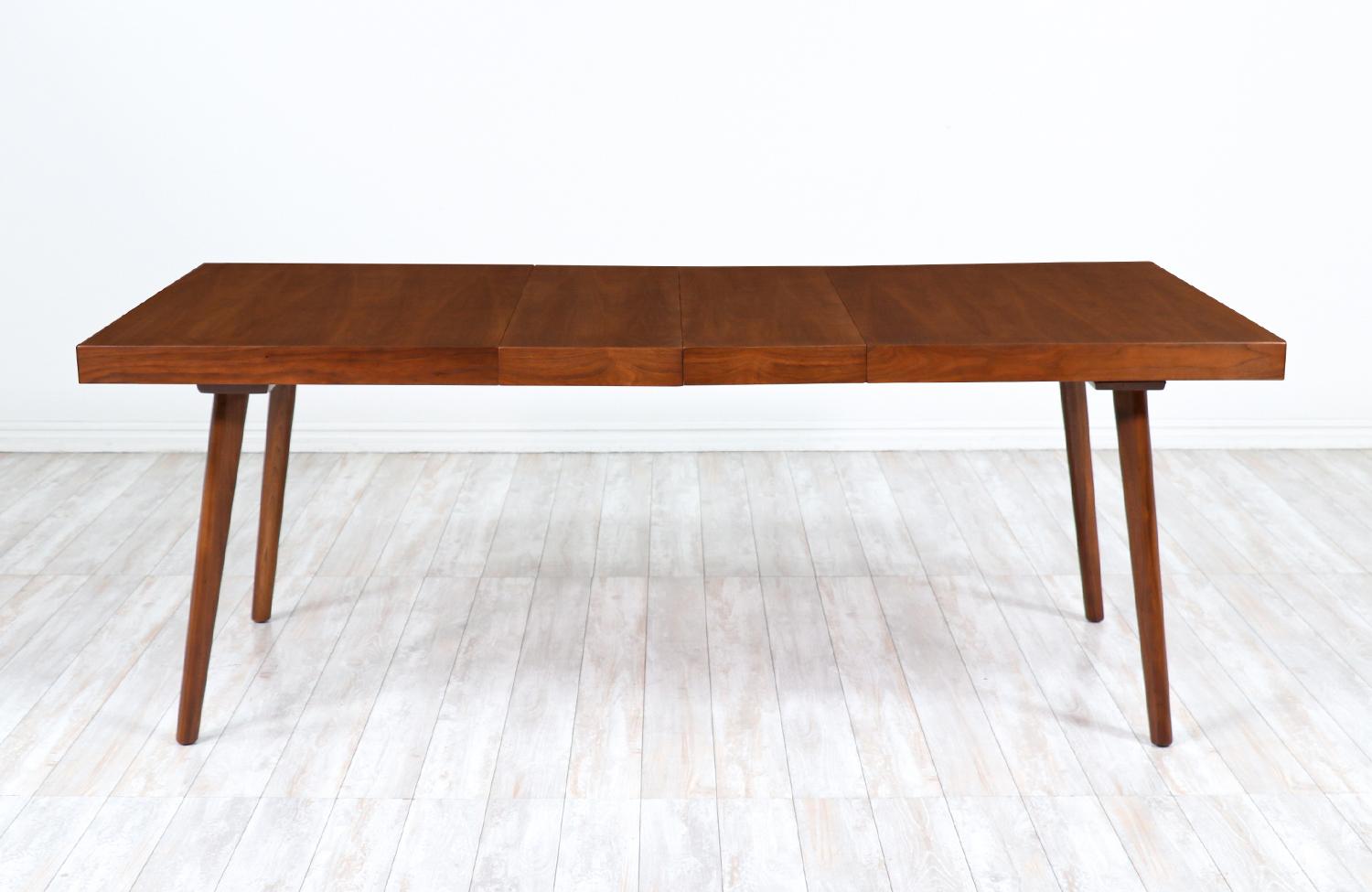 American Stanley Young Expanding Walnut Dining Table for Glenn of California