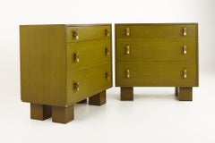 Stanley Young for Glenn of California MCM Green 3 Drawer Chest, Pair