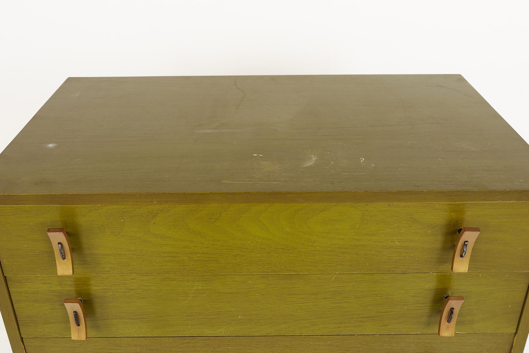 Stanley Young for Glenn of California Mid Century Green 4 Drawer Chest 3