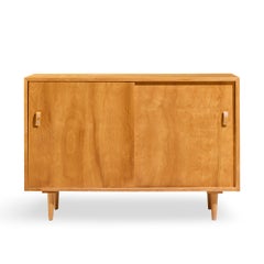 Stanley Young for Glenn of California Mid Century Walnut Sliding Door Credenza