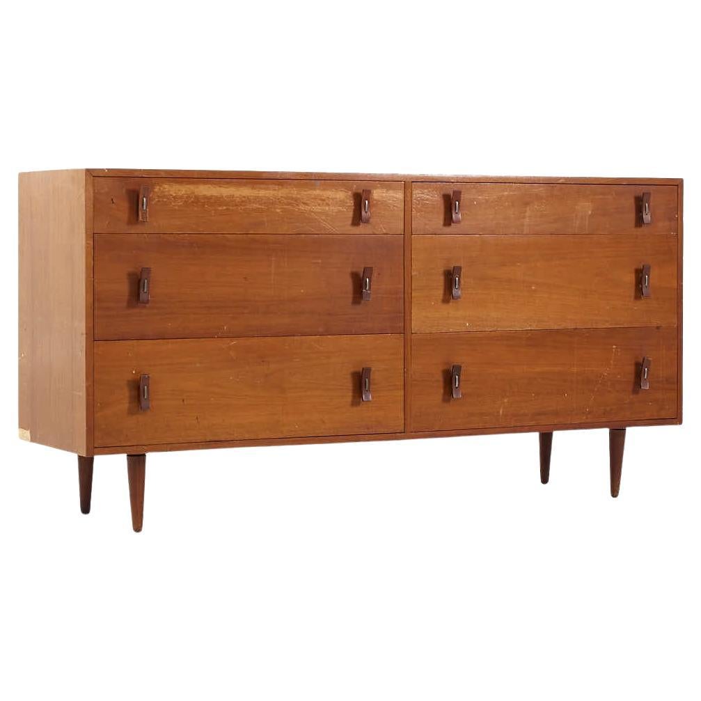 Stanley Young Glenn of California Mid Century Walnut Lowboy Dresser For Sale