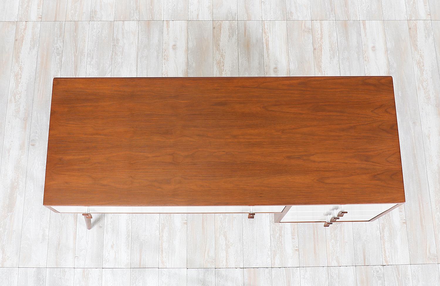 Mid-20th Century Stanley Young Lacquered and Walnut Writing Desk for Glenn of California