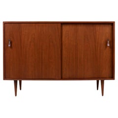 Stanley Young Walnut Credenza with Lacquered Drawers for Glenn of California