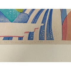 Stanton Macdonald-Wright "Departing Spring" Woodblock Print c.1966