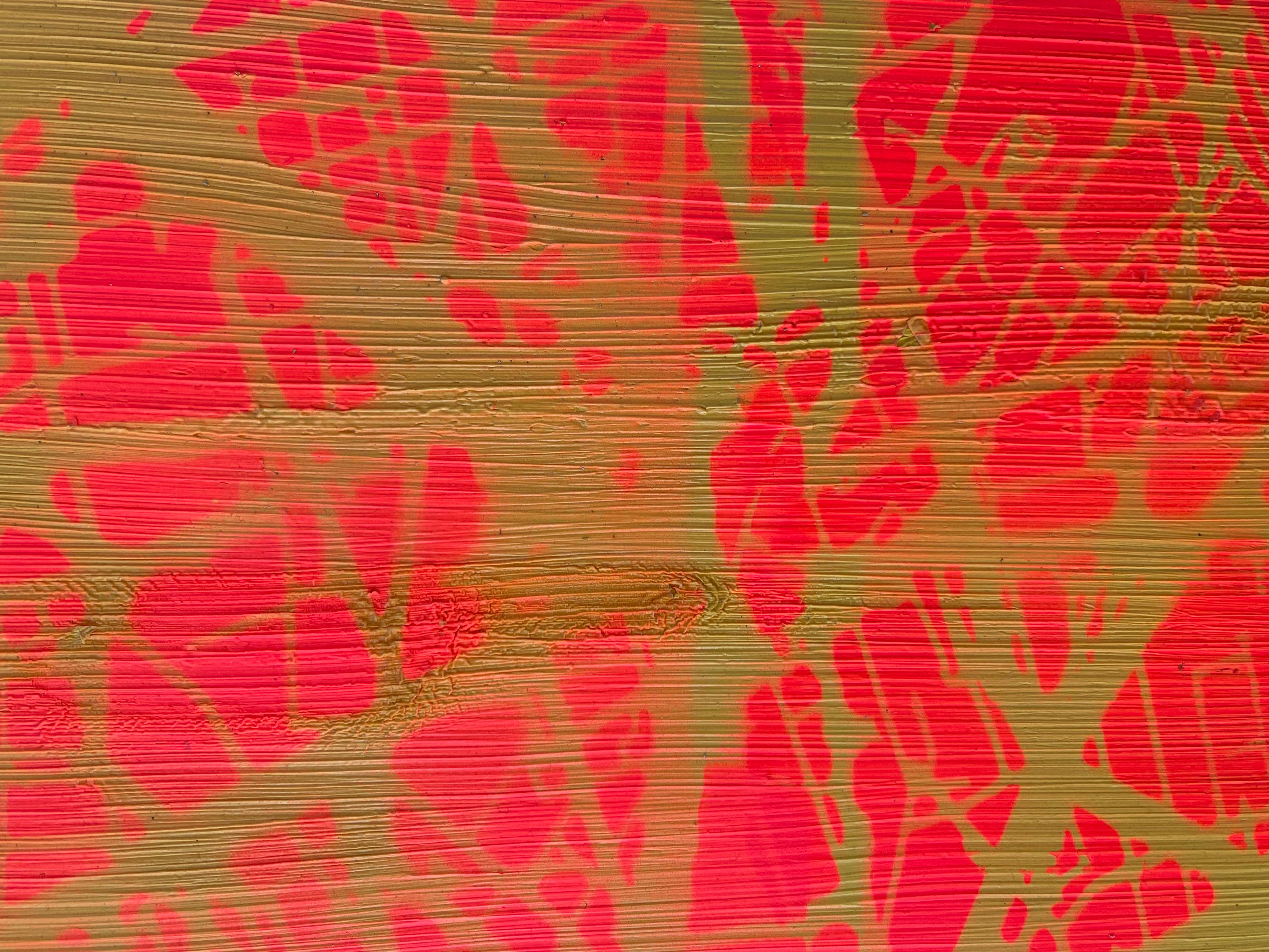 Contrôle en orange et jaune - Peinture d'art abstrait contemporain - Abstrait Painting par Stanza