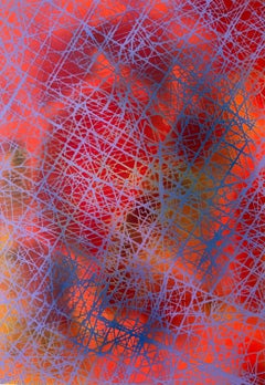 Control Introspection- Contemporary Abstract Art Painting Purple (Introspection de contrôle)