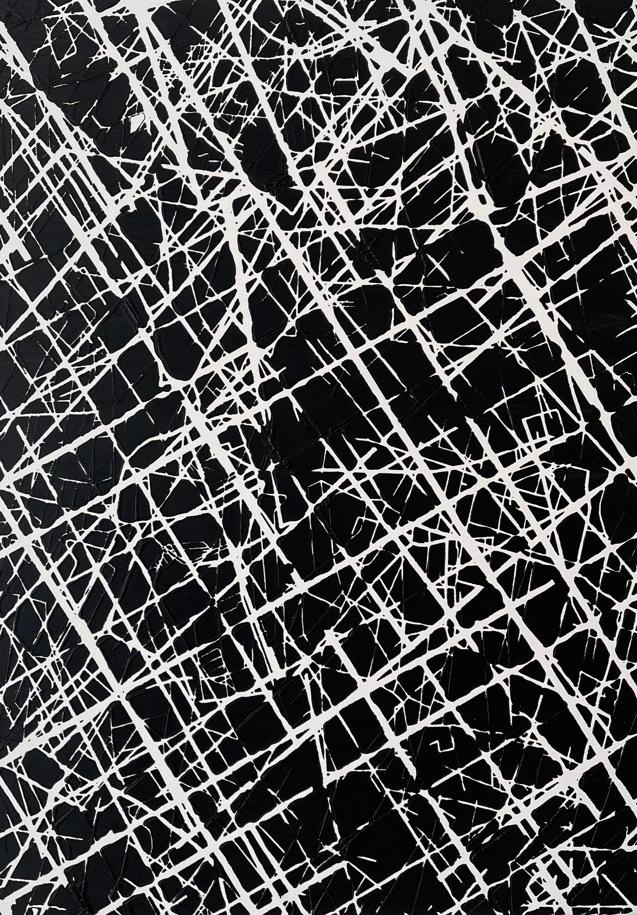 Control Revisited- Contemporary Abstract Art Oil Painting Black and White For Sale 2