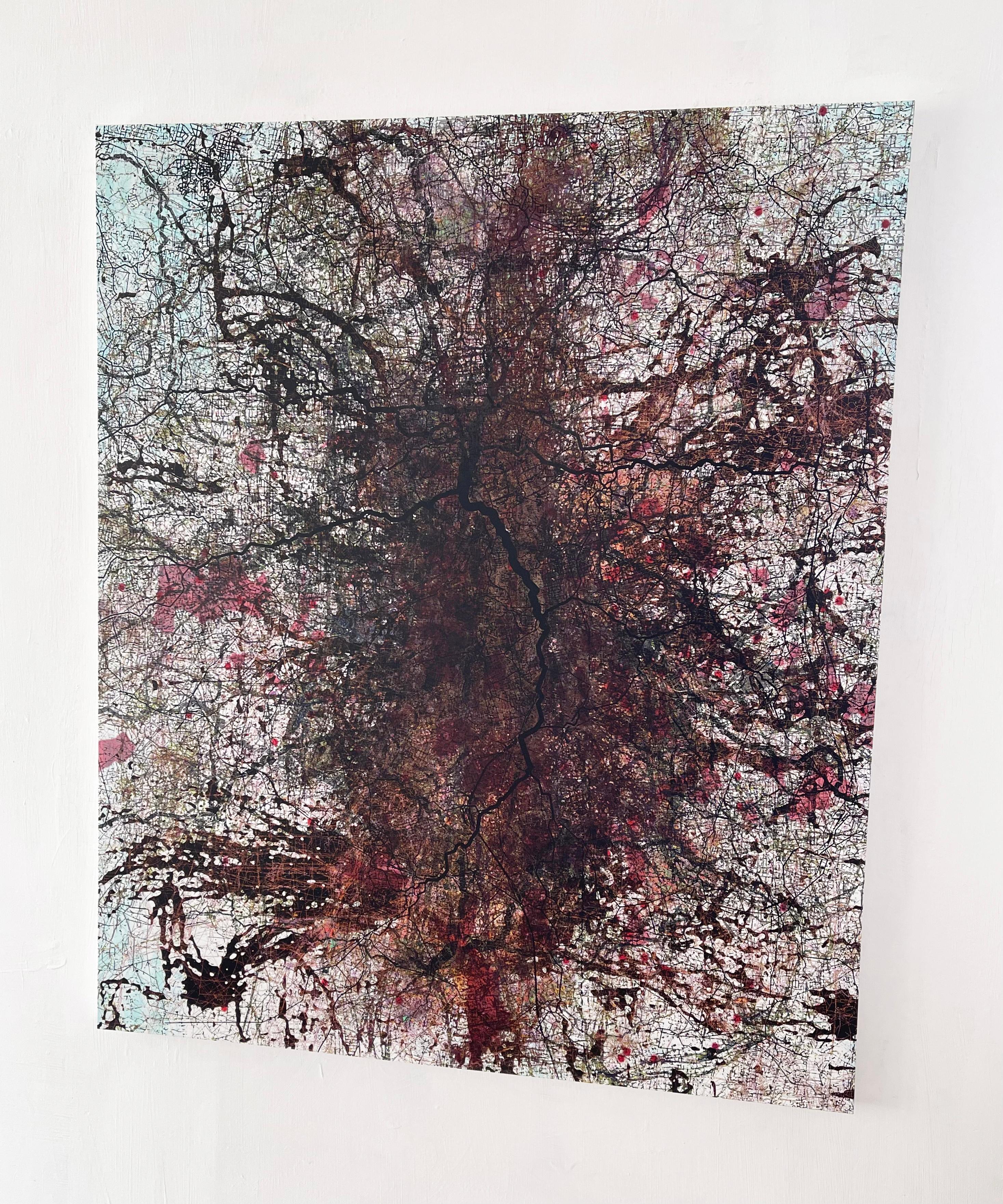 Je ne trouve pas mon chemin - Art abstrait contemporain Peinture numérique Rouge - Abstrait Painting par Stanza