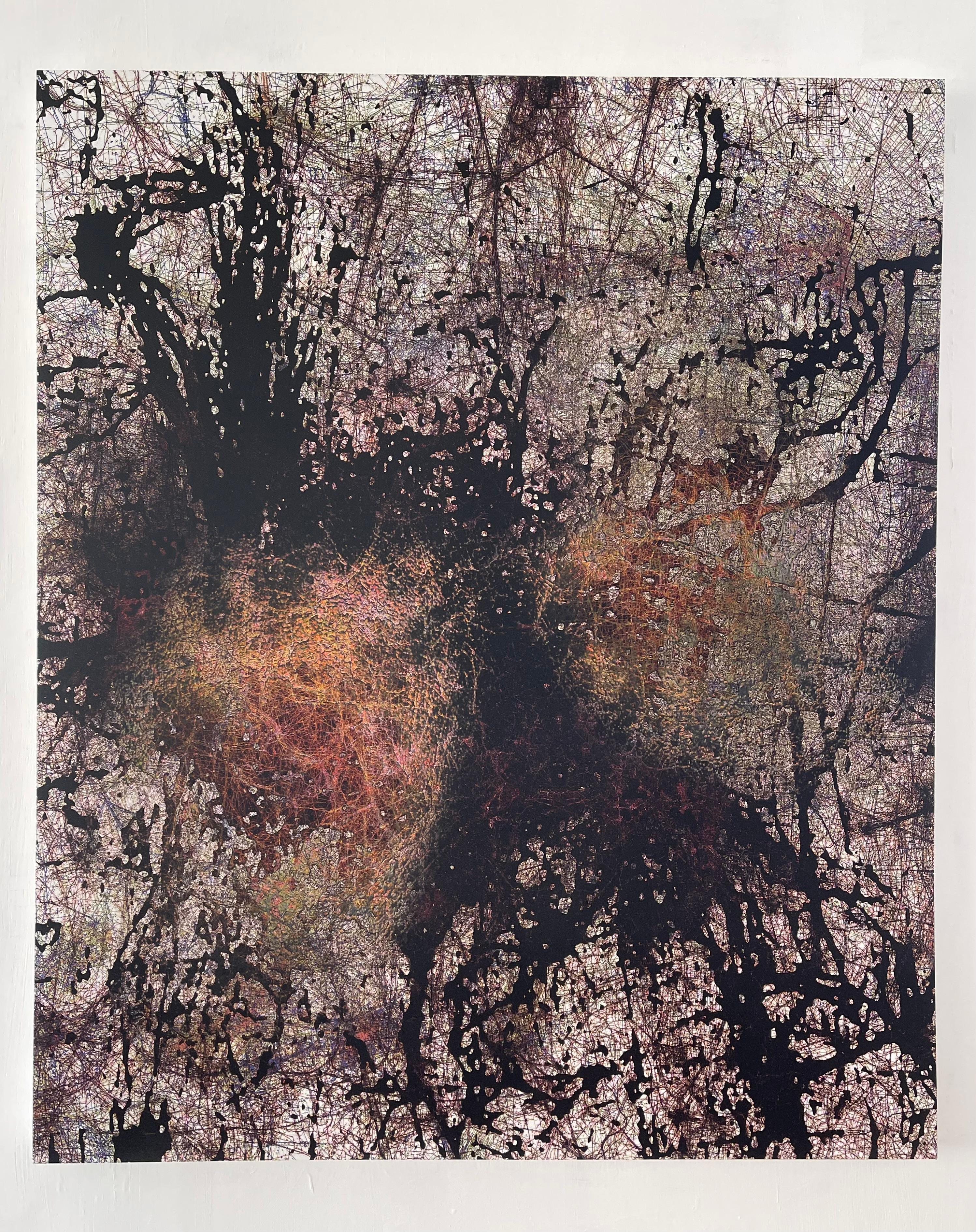 Nel bel mezzo di tutto   - Arte astratta contemporanea Pittura digitale Marrone - Painting di Stanza