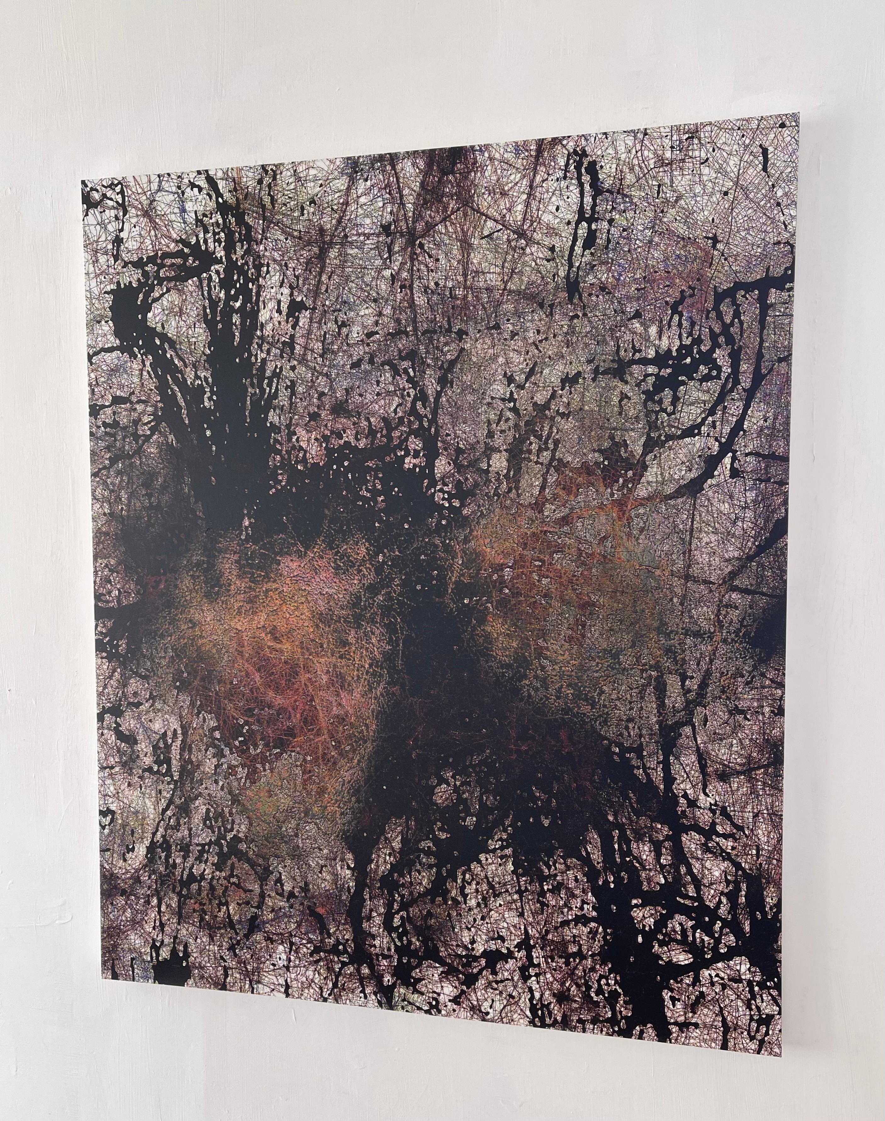 Nel bel mezzo di tutto   - Arte astratta contemporanea Pittura digitale Marrone - Painting Astratto di Stanza