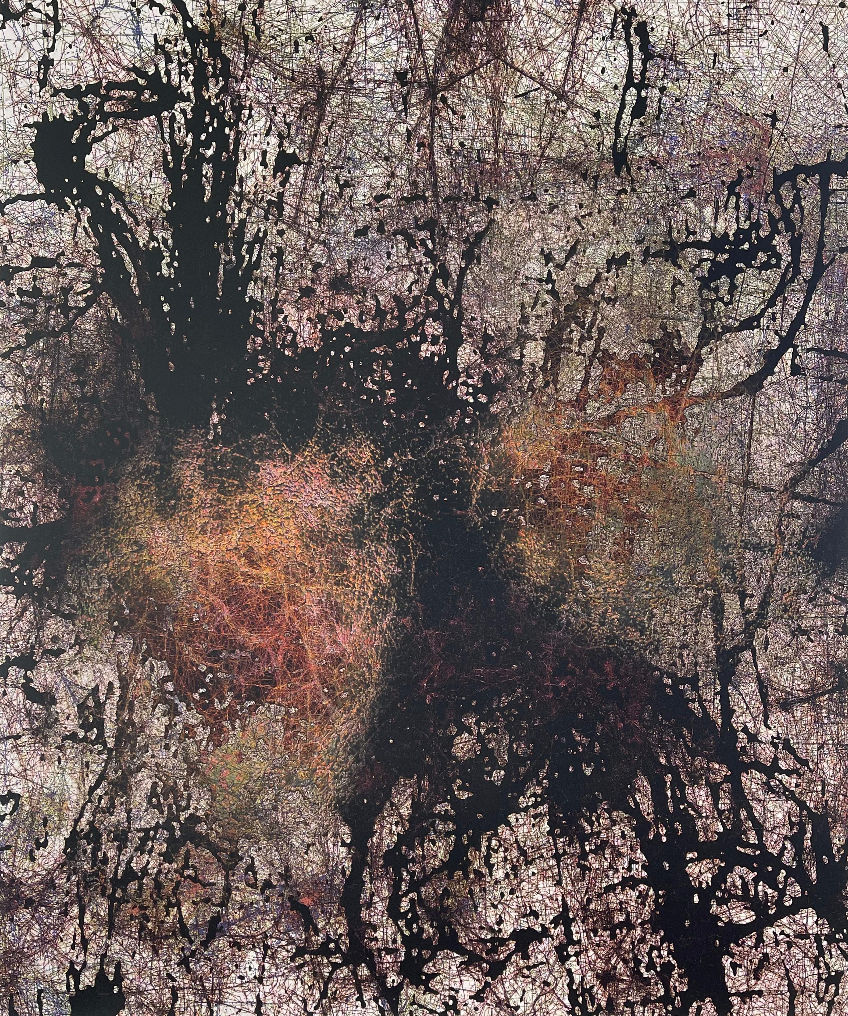 Nel bel mezzo di tutto   - Arte astratta contemporanea Pittura digitale Marrone