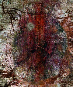 Mittendrin statt nur dabei  - Contemporary Abstract Art Digital Painting Rot