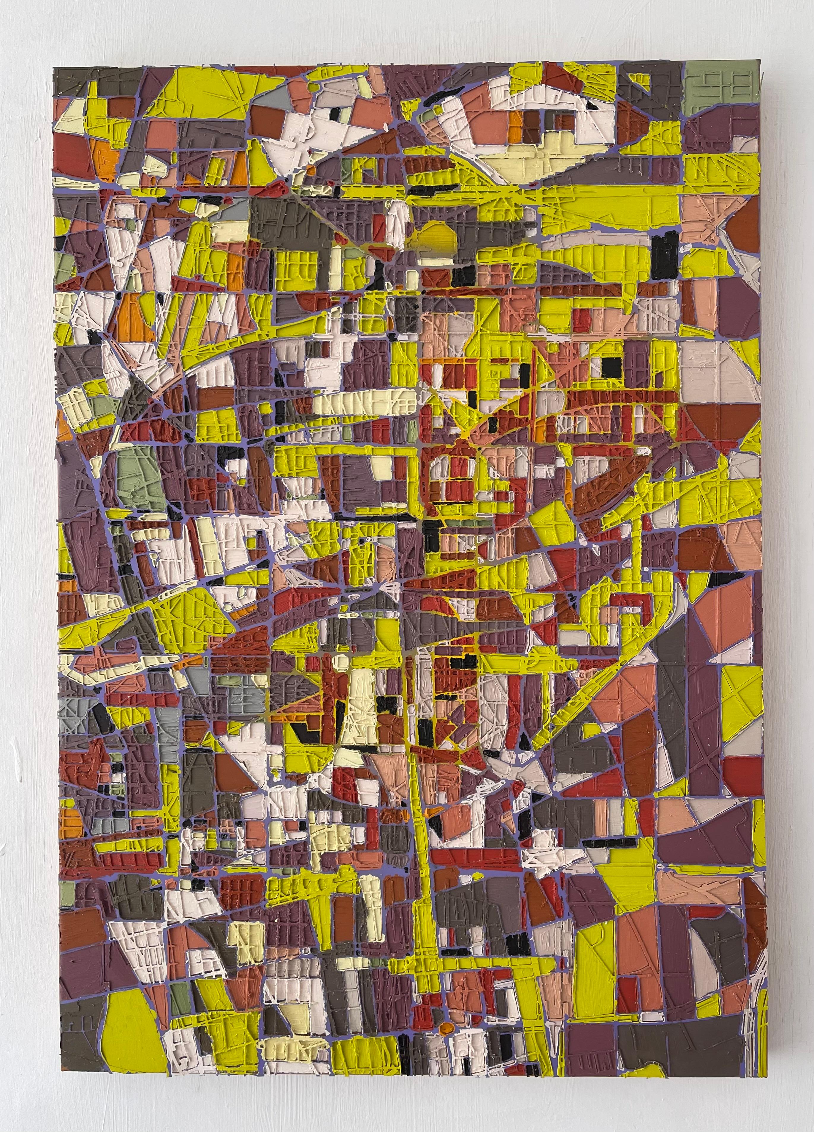 It Looks Perfect - Contemporary Abstract Art Oil Painting Green Red (en anglais seulement) en vente 1
