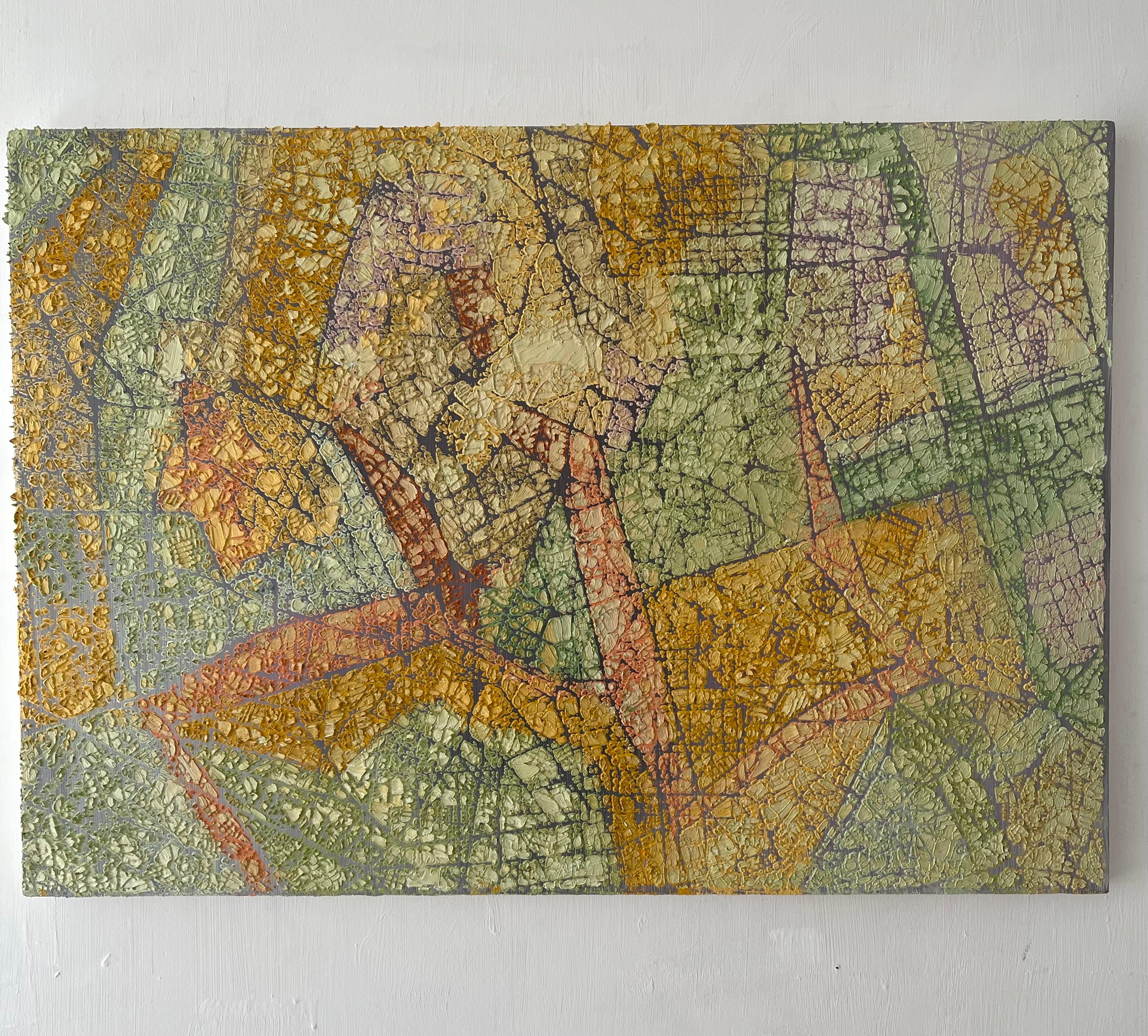 Paisaje de los deseos - Pintura al óleo de arte abstracto contemporáneo - Landscape Painting Marrón de Stanza