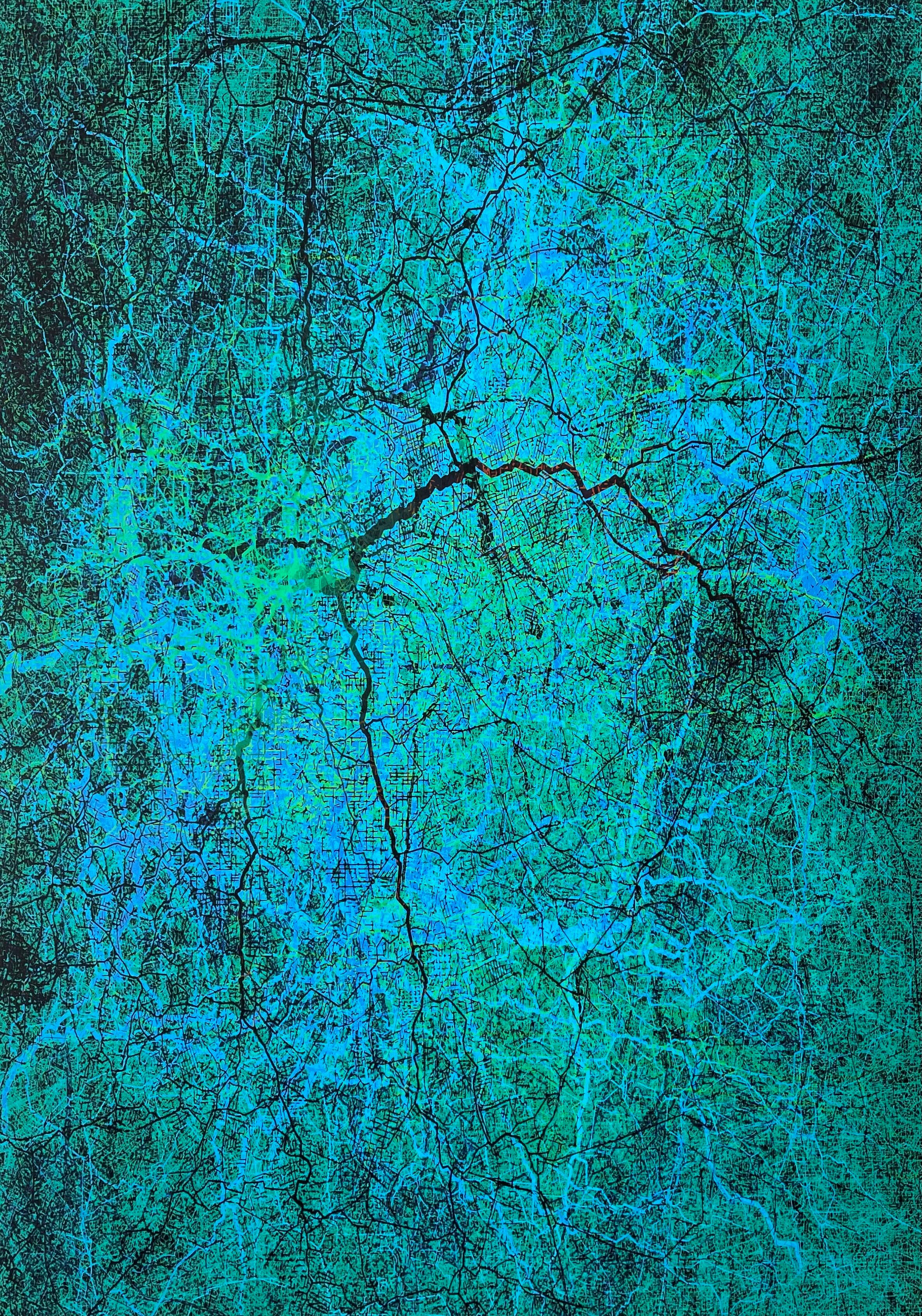Lost In Blue - Art abstrait contemporain Peinture numérique Bleu