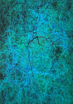 Lost In Blue - Zeitgenössische Abstrakte Kunst Digitale Malerei Blau