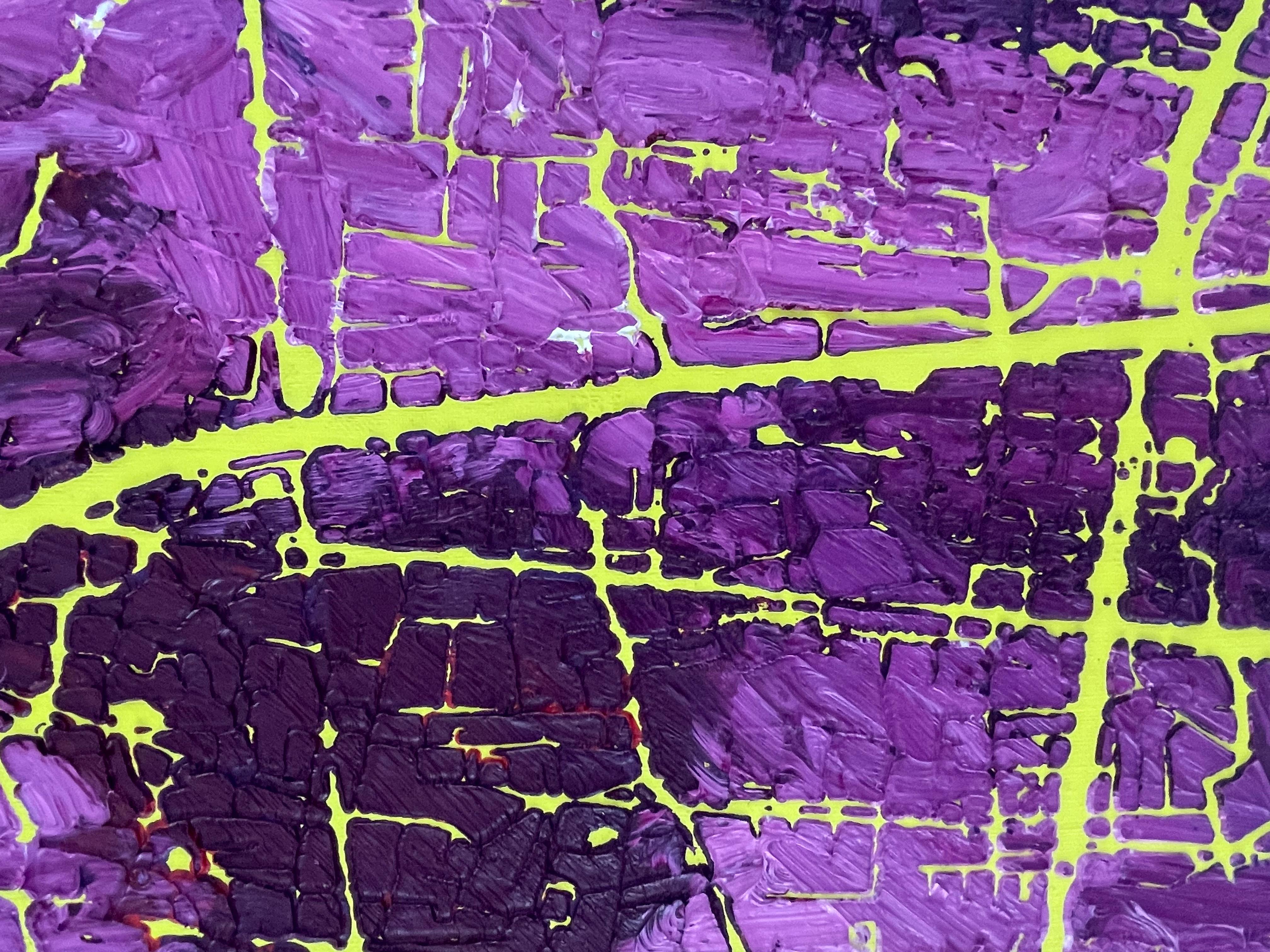Network Purple- Contemporary Abstract Art Oil Painting Purple (Réseau pourpre - peinture à l'huile contemporaine abstraite) en vente 2