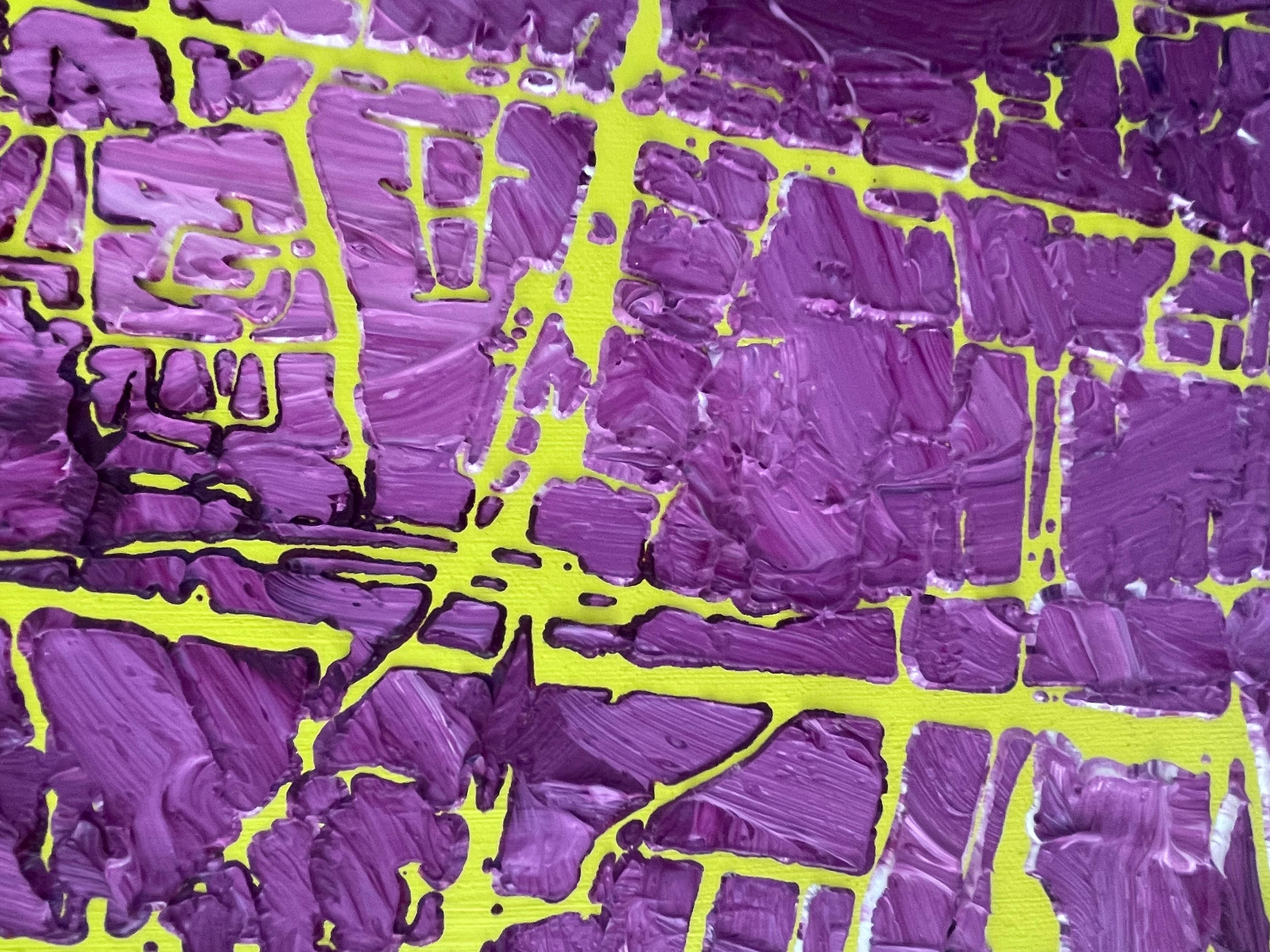 Network Purple- Contemporary Abstract Art Oil Painting Purple (Réseau pourpre - peinture à l'huile contemporaine abstraite) en vente 3