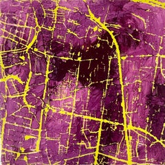 Network Purple- Contemporary Abstract Art Oil Painting Purple (Réseau pourpre - peinture à l'huile contemporaine abstraite)