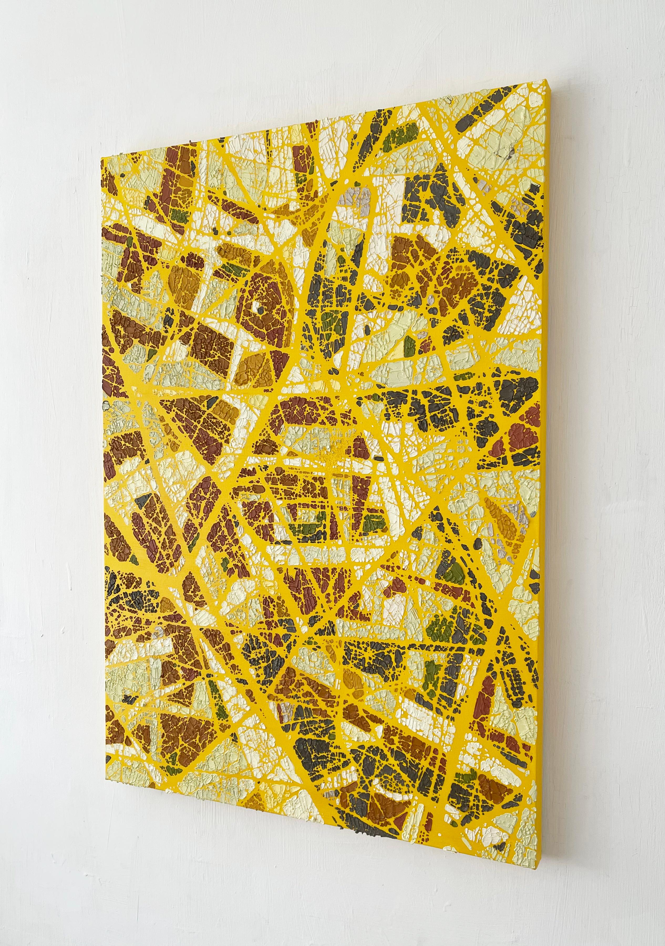 Summer Of Love - Contemporary Abstract Art Oil Painting Yellow For Sale 3